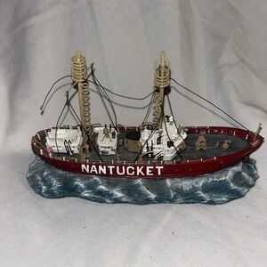Anchor Bay Harbour Lights The Nantucket Light Vessel #1445 Boat Figurine